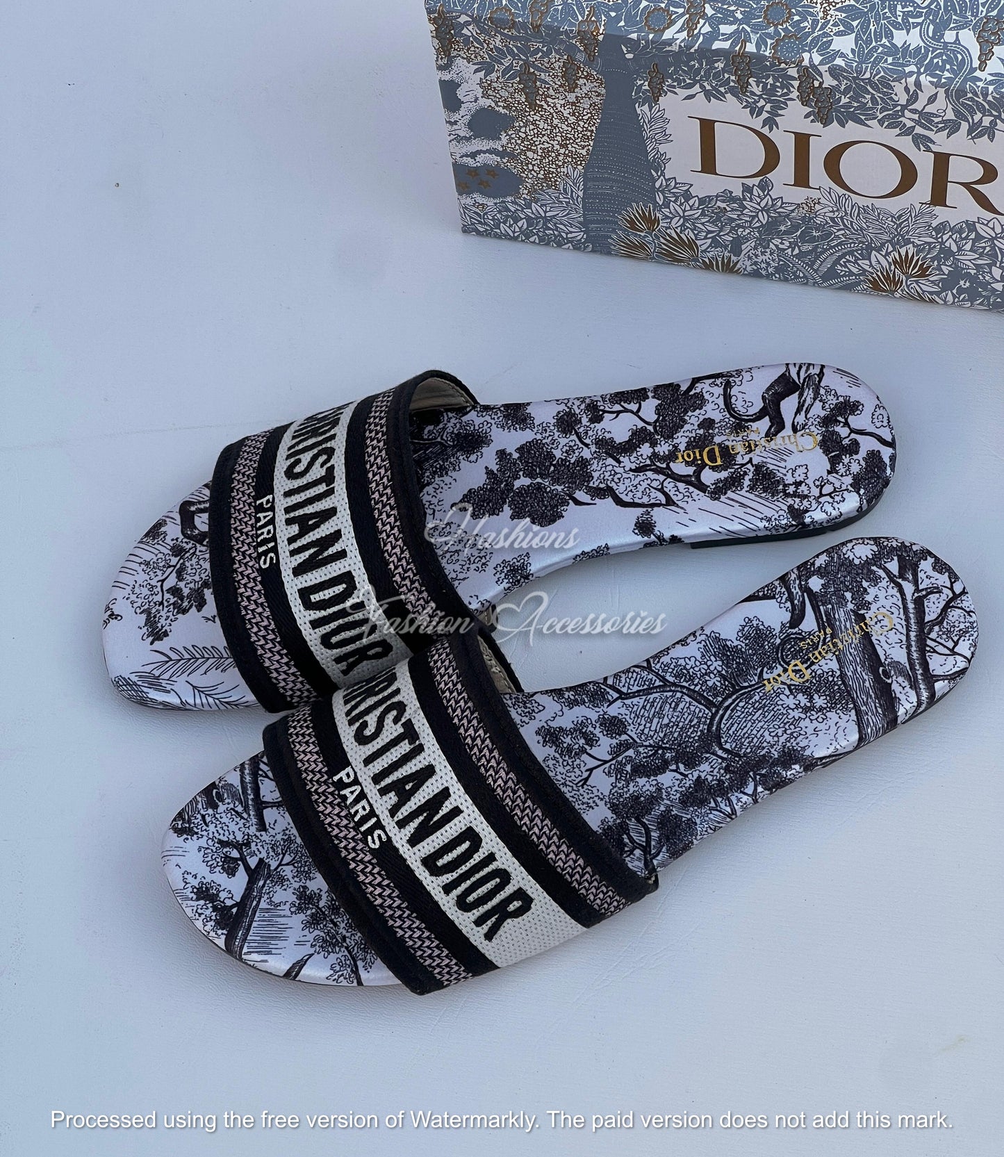 Premium Embroidered Floral Slides – Handcrafted Designer Flat Sandals for Women