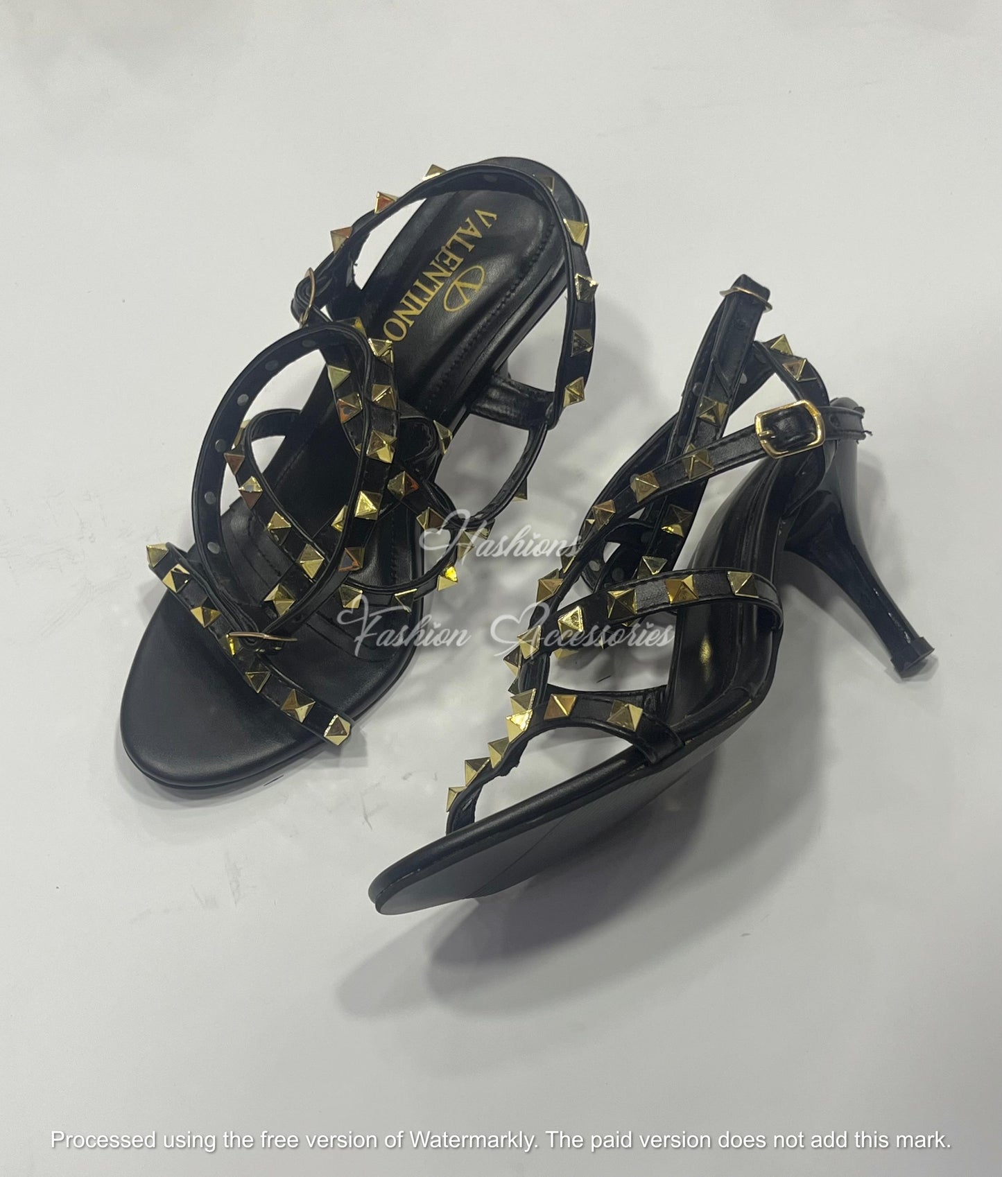 Studded Multi-Strap Kitten Heels – Pointed Toe Strappy Sandals