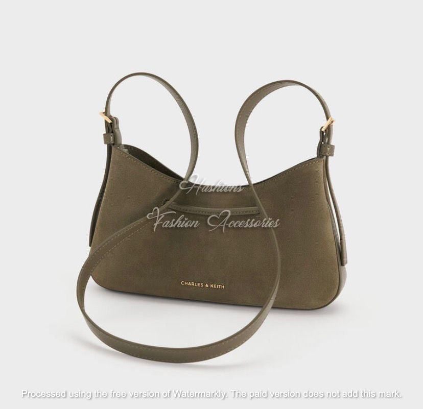Olive Suede Knot Shoulder Bag