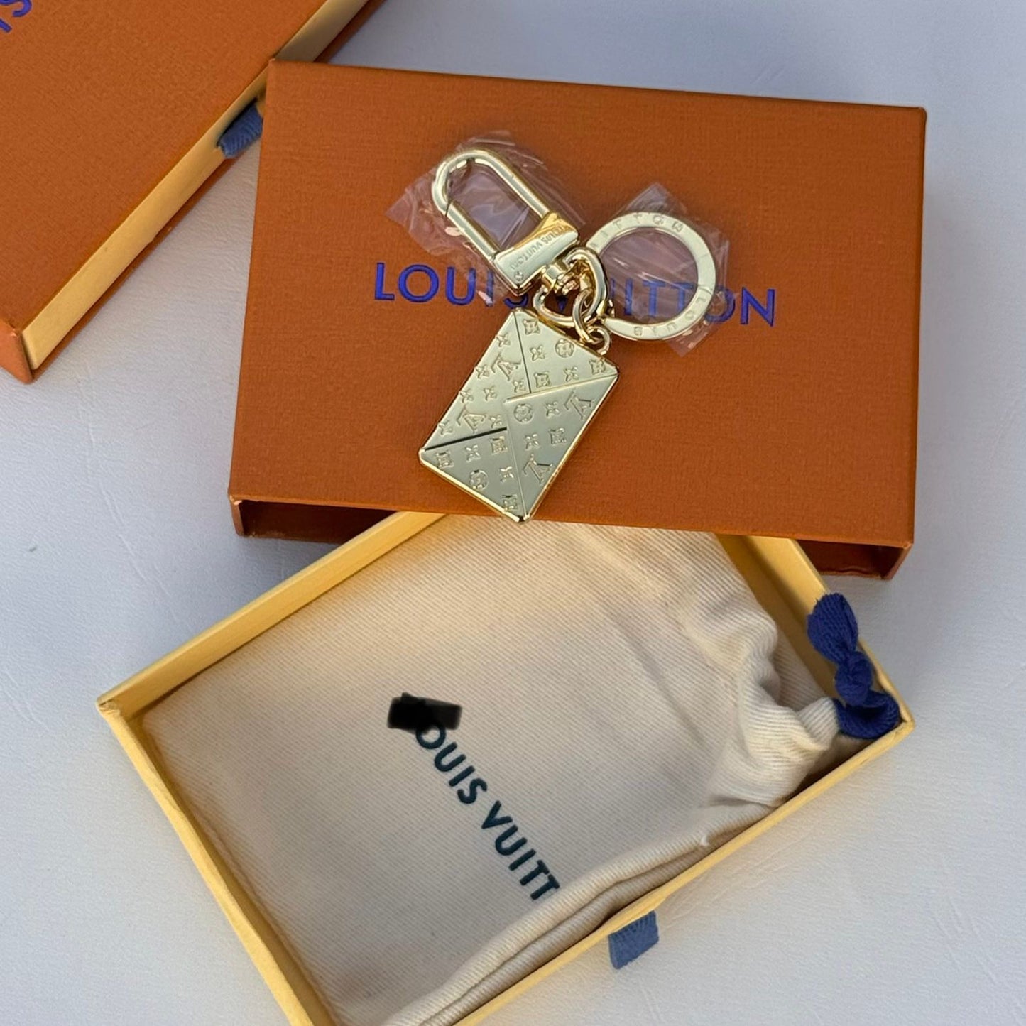 Gold Envelope Pendant Keychain