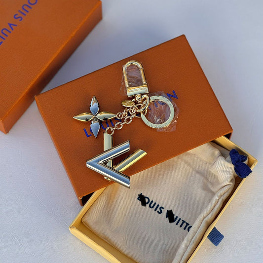 Signature Monogram Metal Keychain & Bag Charm