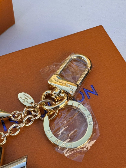 Signature Monogram Metal Keychain & Bag Charm
