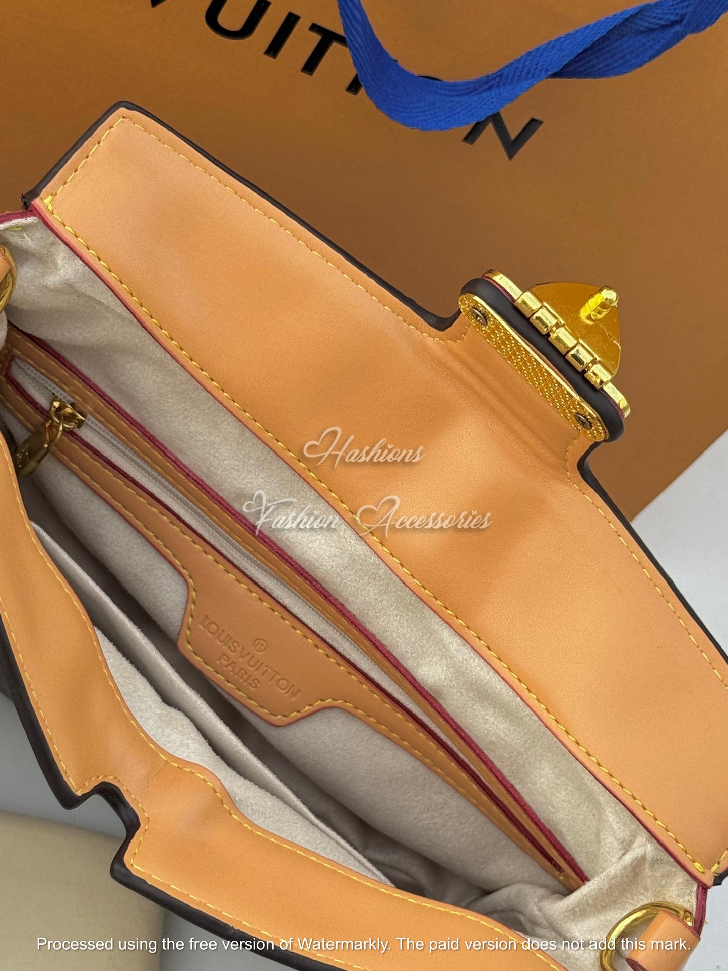 Monogram Dual-Strap Pleated Crossbody Bag