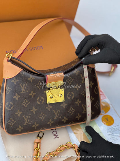 Monogram Dual-Strap Pleated Crossbody Bag