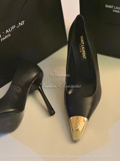 Metal-Toe Pointed Pumps