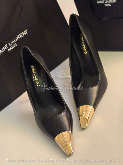 Metal-Toe Pointed Pumps