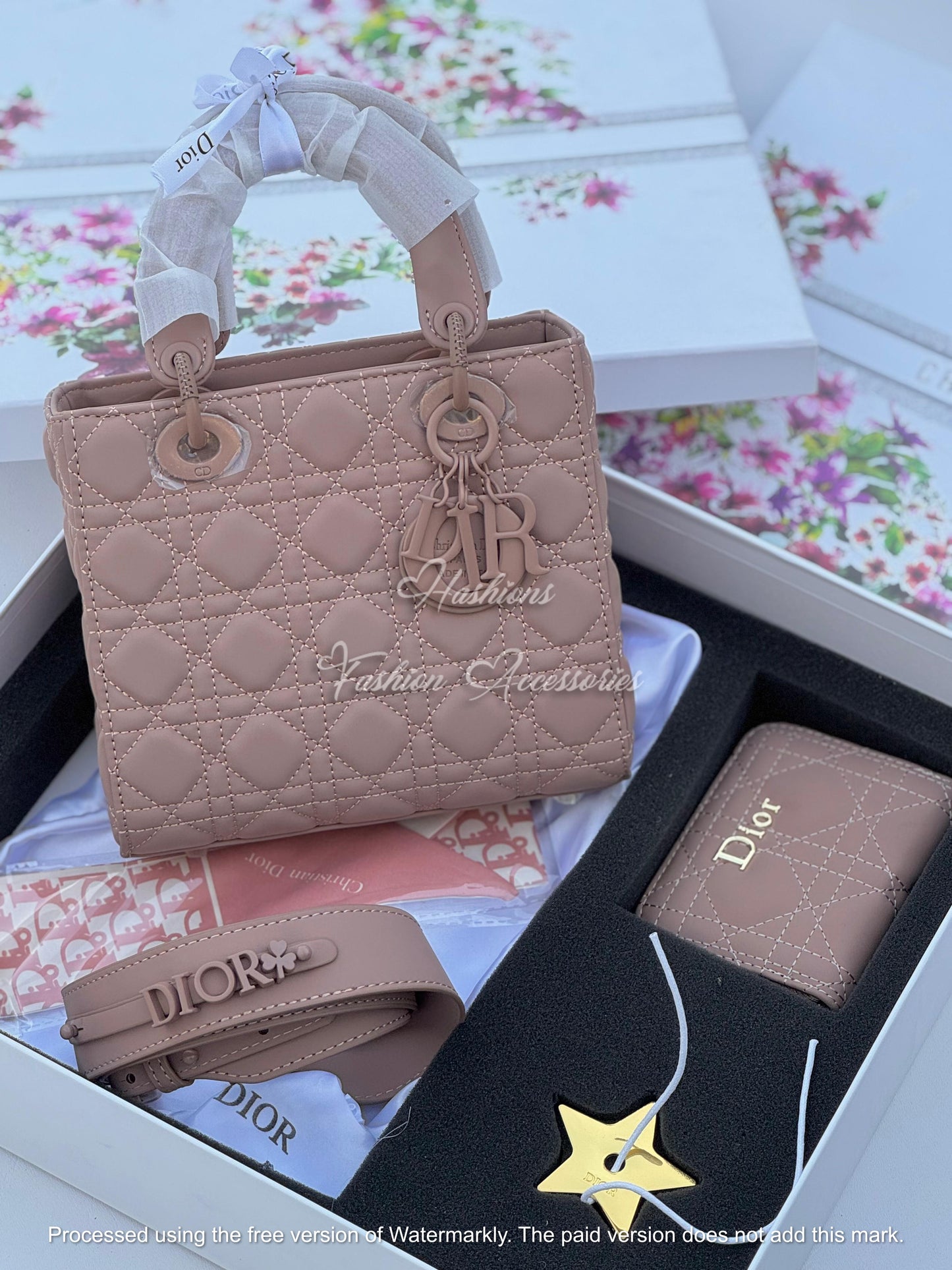 Quilted Matte Mini Handbag with Matching Card Holder