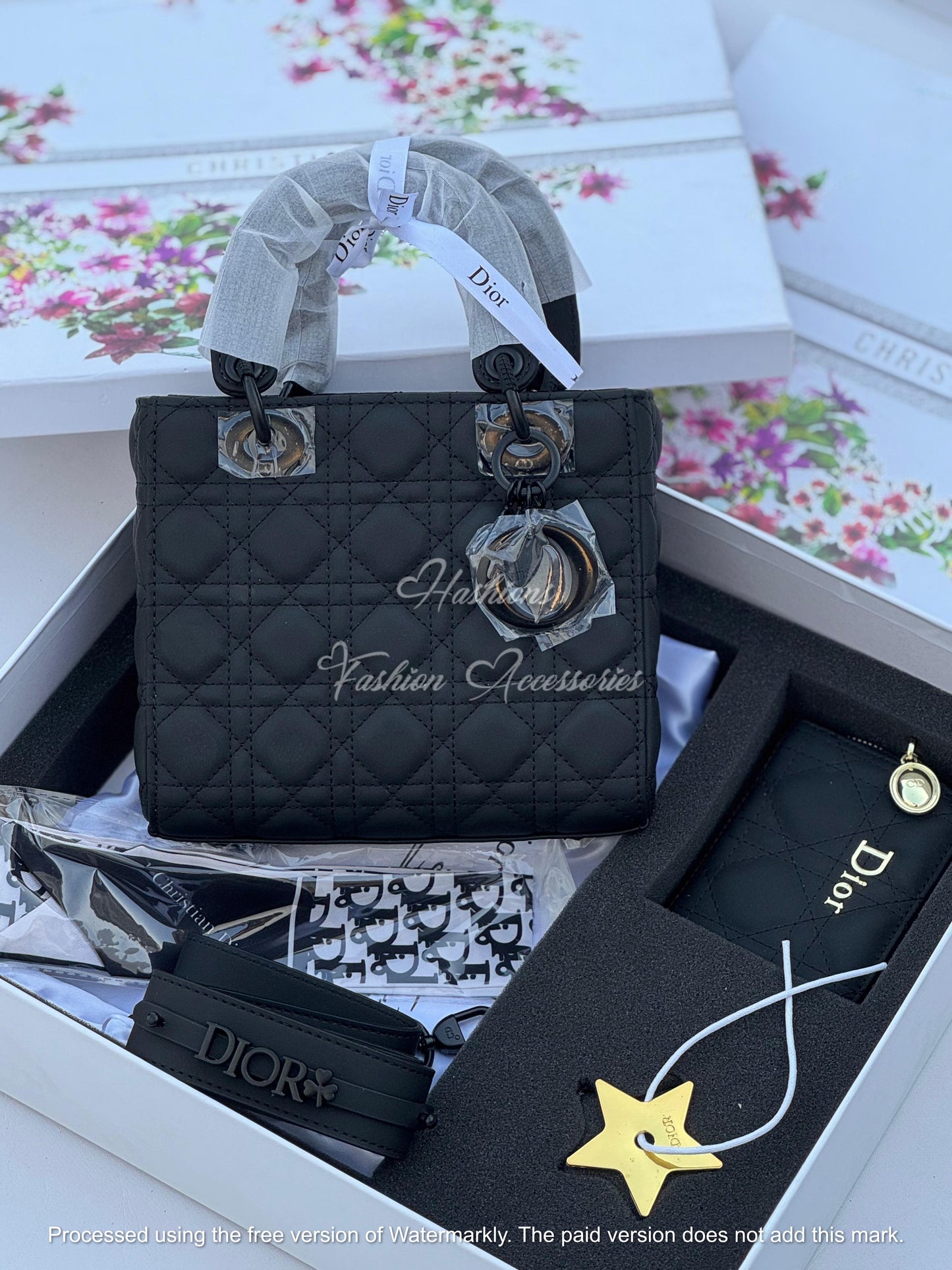 Quilted Matte Mini Handbag with Matching Card Holder