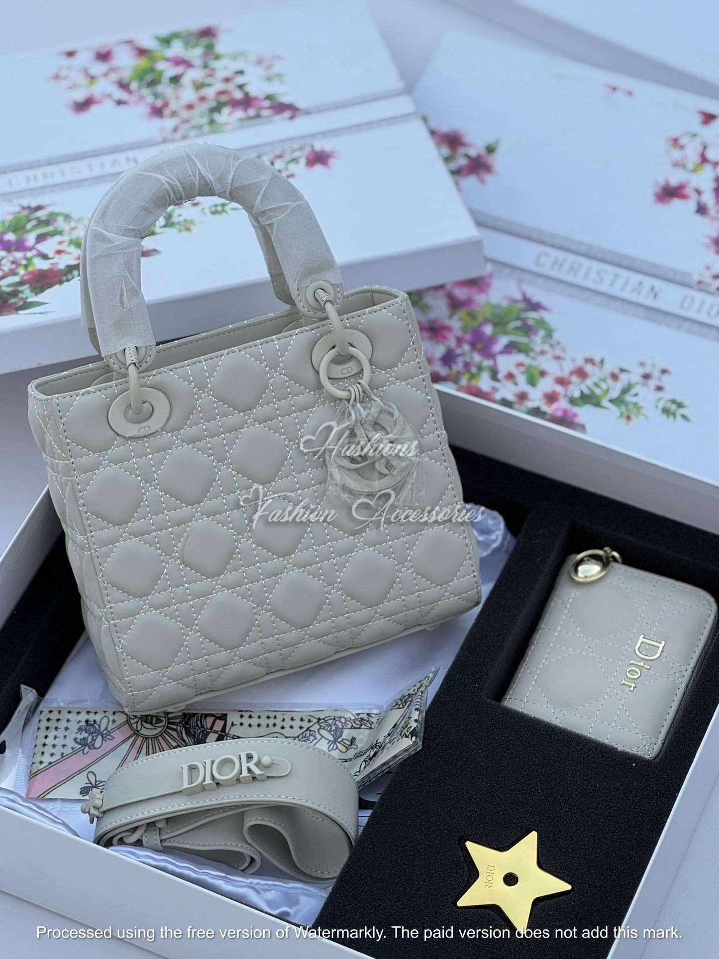 Quilted Matte Mini Handbag with Matching Card Holder