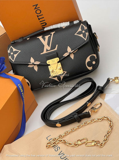 Embossed Leather Messenger Bag