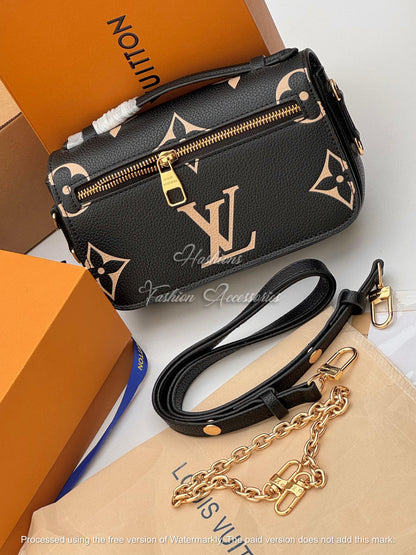 Embossed Leather Messenger Bag