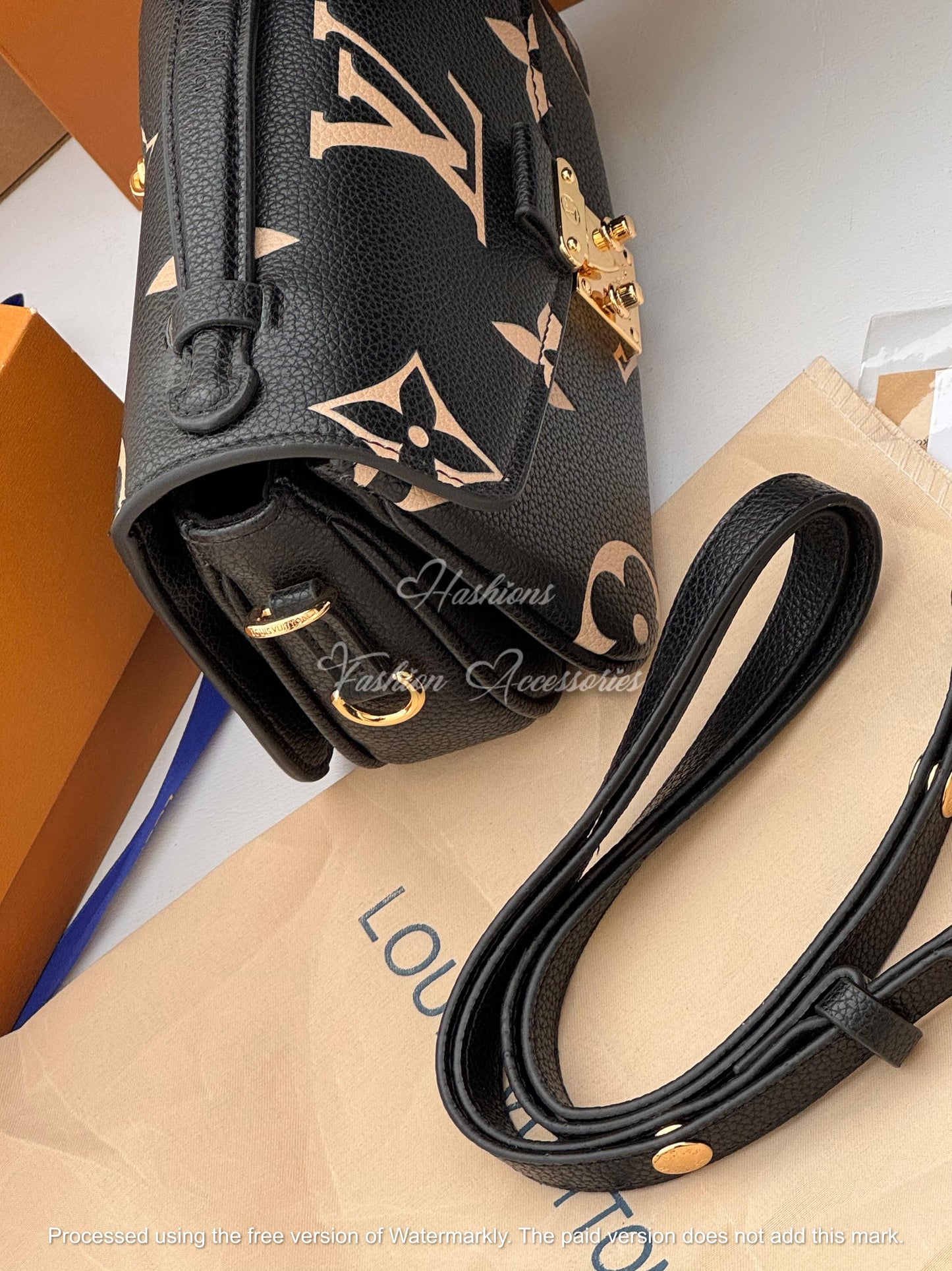 Embossed Leather Messenger Bag
