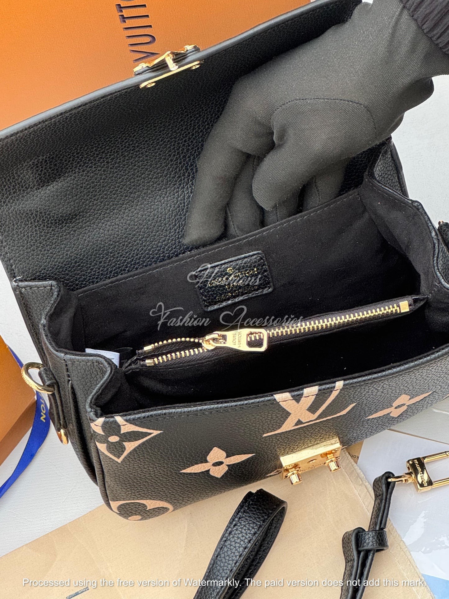 Embossed Leather Messenger Bag