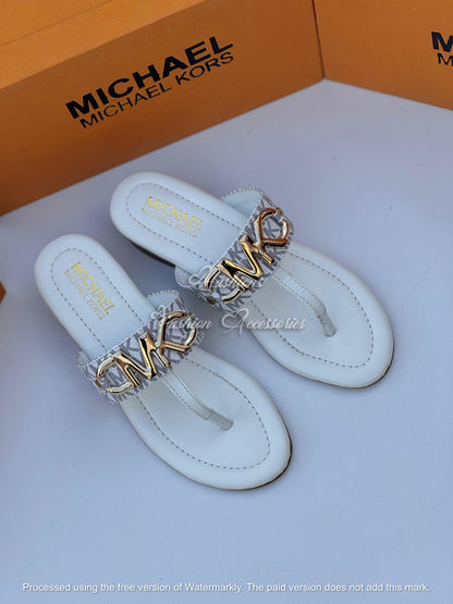 Monogram Chain T-Strap Flats
