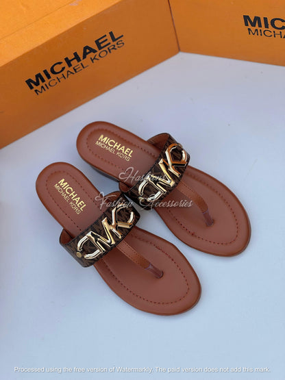 Monogram Chain T-Strap Flats