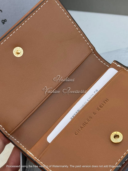 Minimalist Stitch Detail Compact Wallet