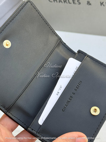 Minimalist Stitch Detail Compact Wallet