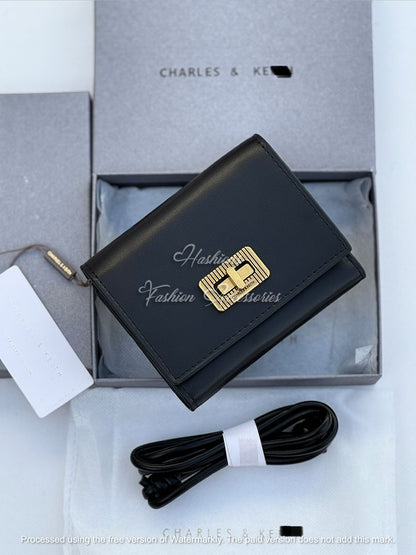 Minimalist Turn-Lock Crossbody Wallet