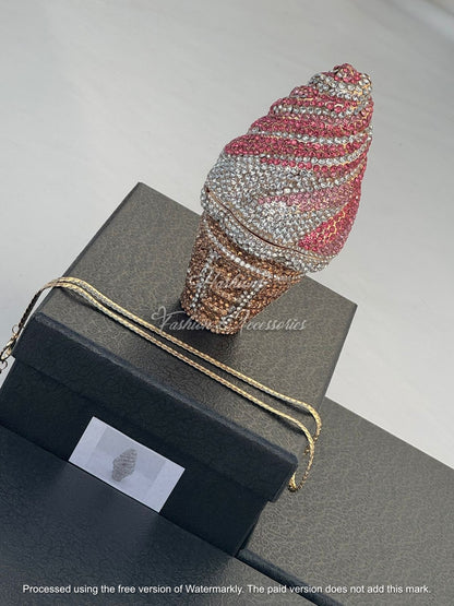 Crystal Ice Cream Cone Clutch