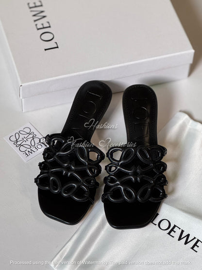 Cutout Leather Kitten Heels