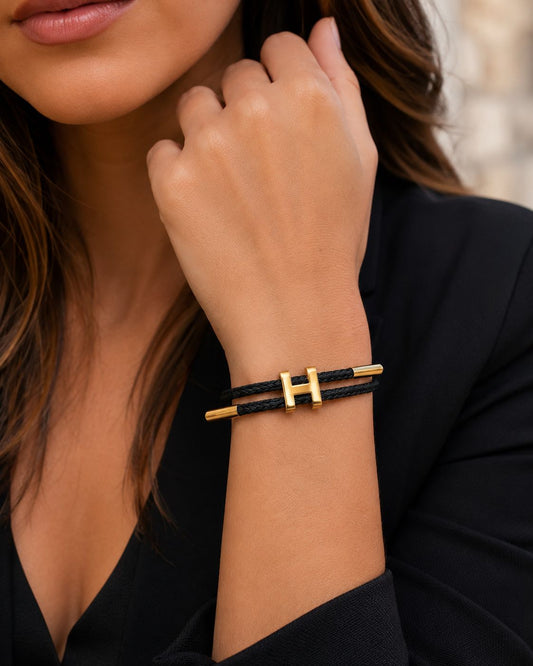 Minimalist H Braided Bracelet