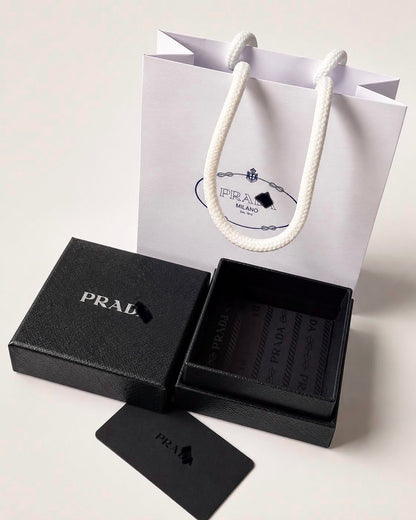 Satin Metal Logo Charm Hair Tie