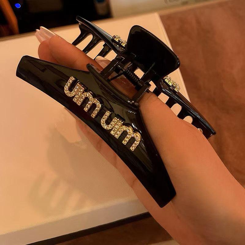 Crystal Letter Claw Clip