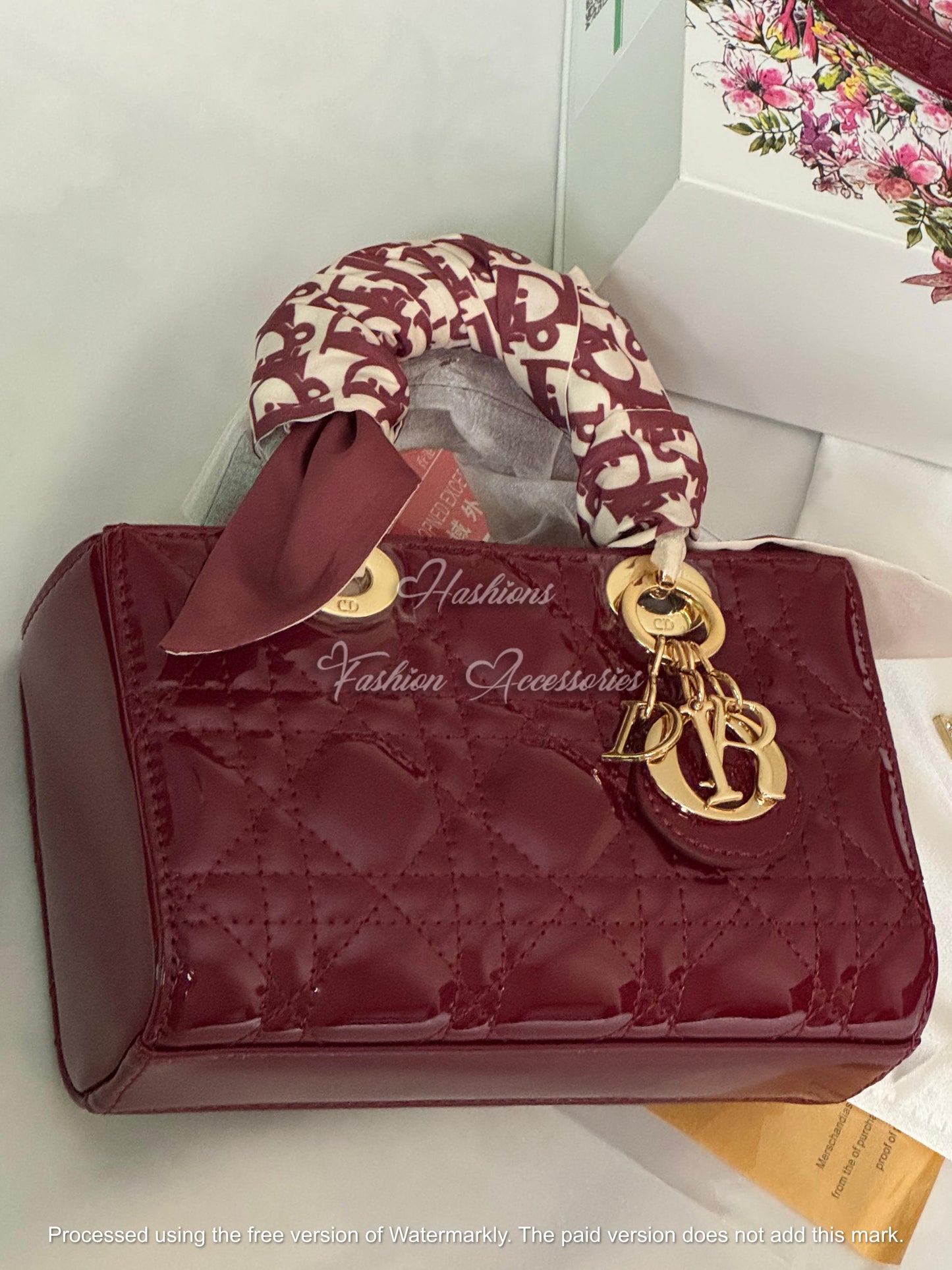 Patent Quilted Handbag