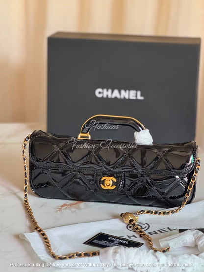Glossy Quilted Handle Bag