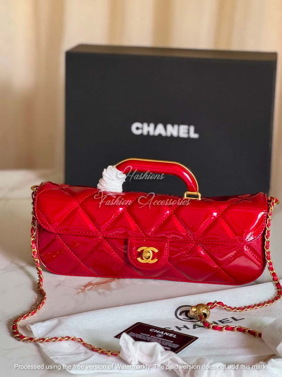Glossy Quilted Handle Bag