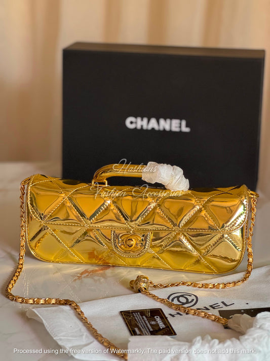 Glossy Quilted Handle Bag