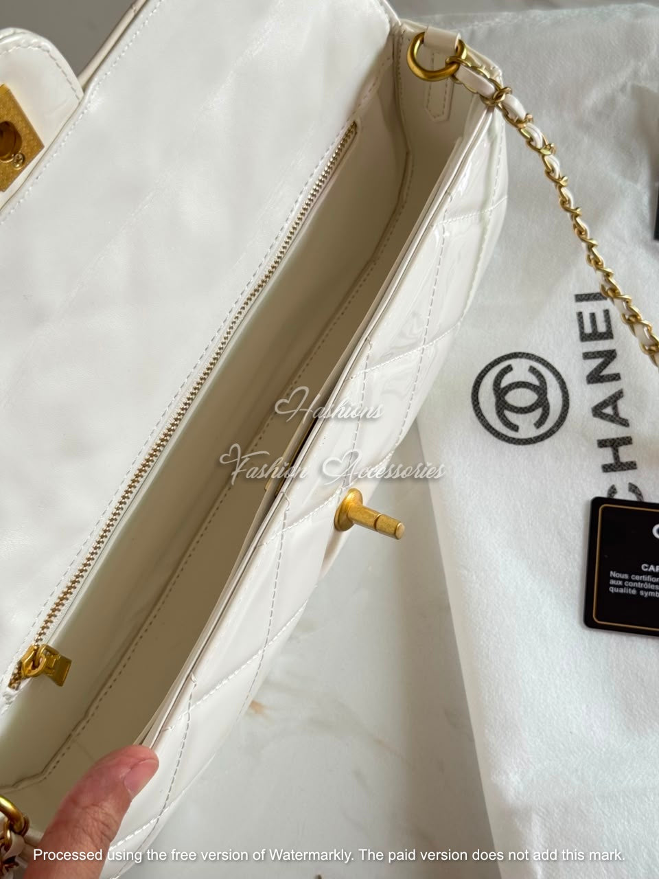 Glossy Quilted Handle Bag
