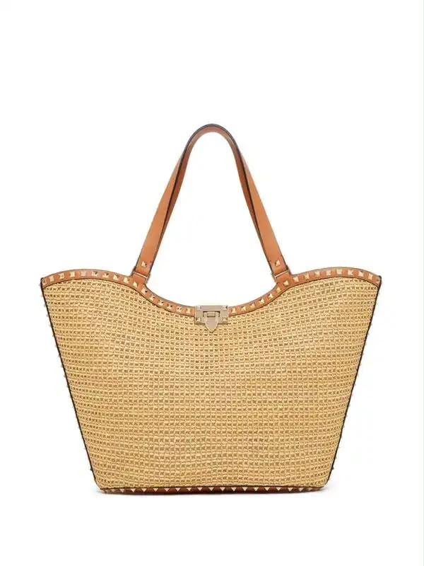 Studded Woven Tote