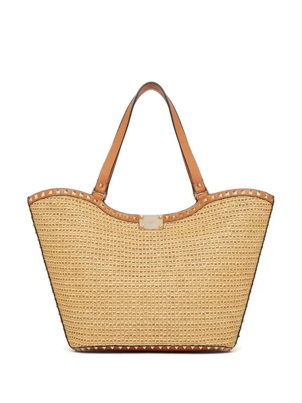 Studded Woven Tote