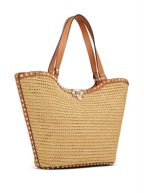 Studded Woven Tote