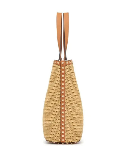 Studded Woven Tote