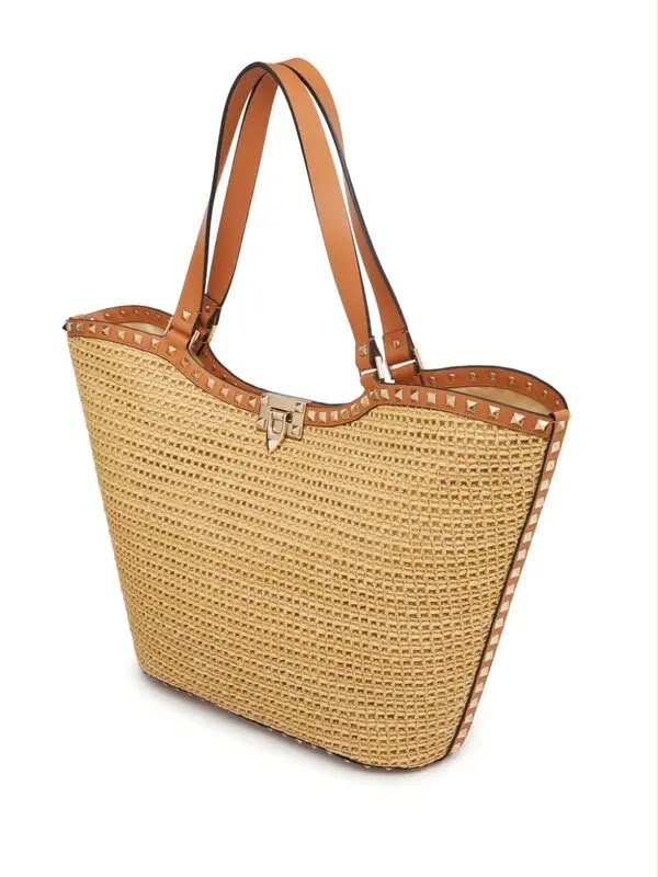 Studded Woven Tote