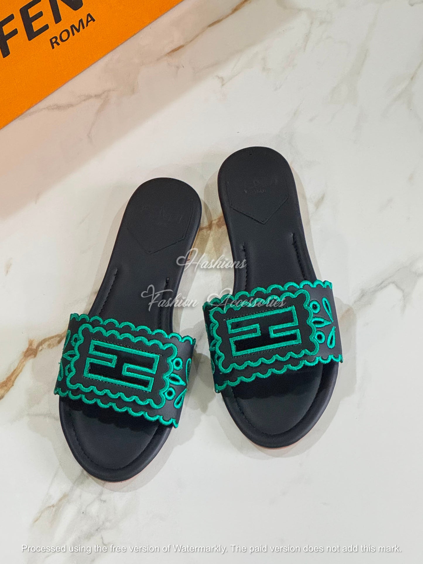 Embroidered Slide Flats