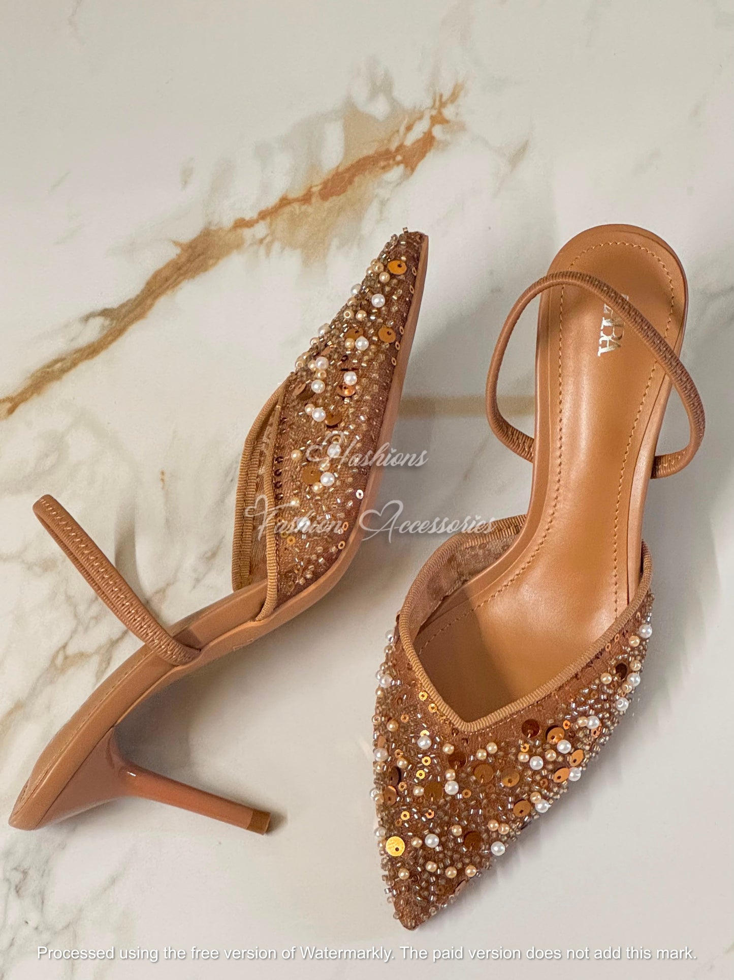 Pearl Sequin Heels