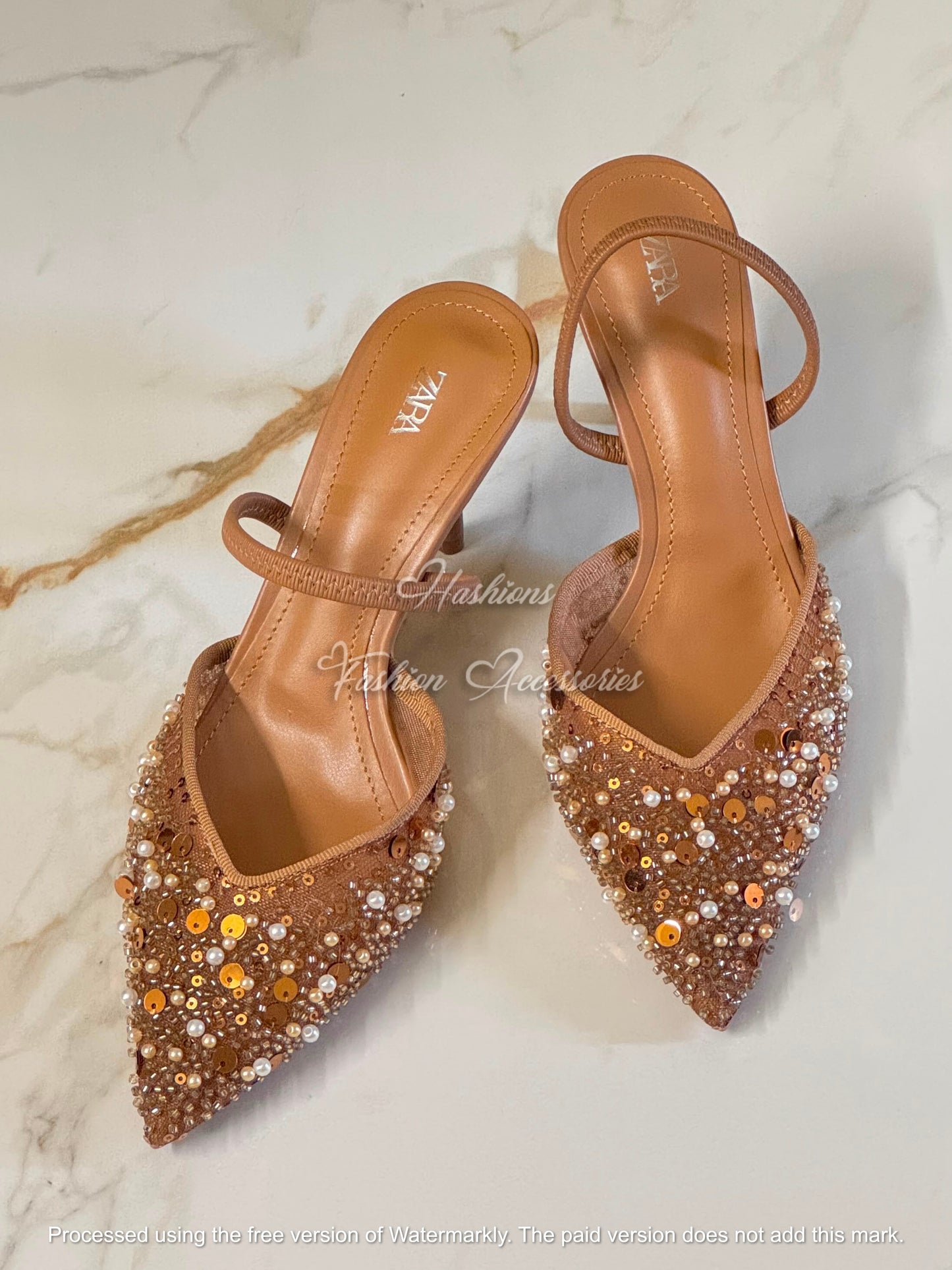 Pearl Sequin Heels