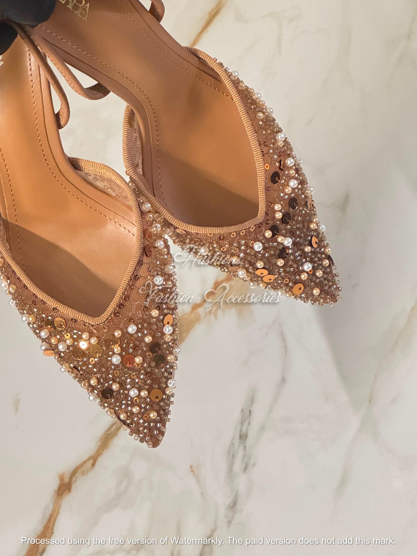 Pearl Sequin Heels