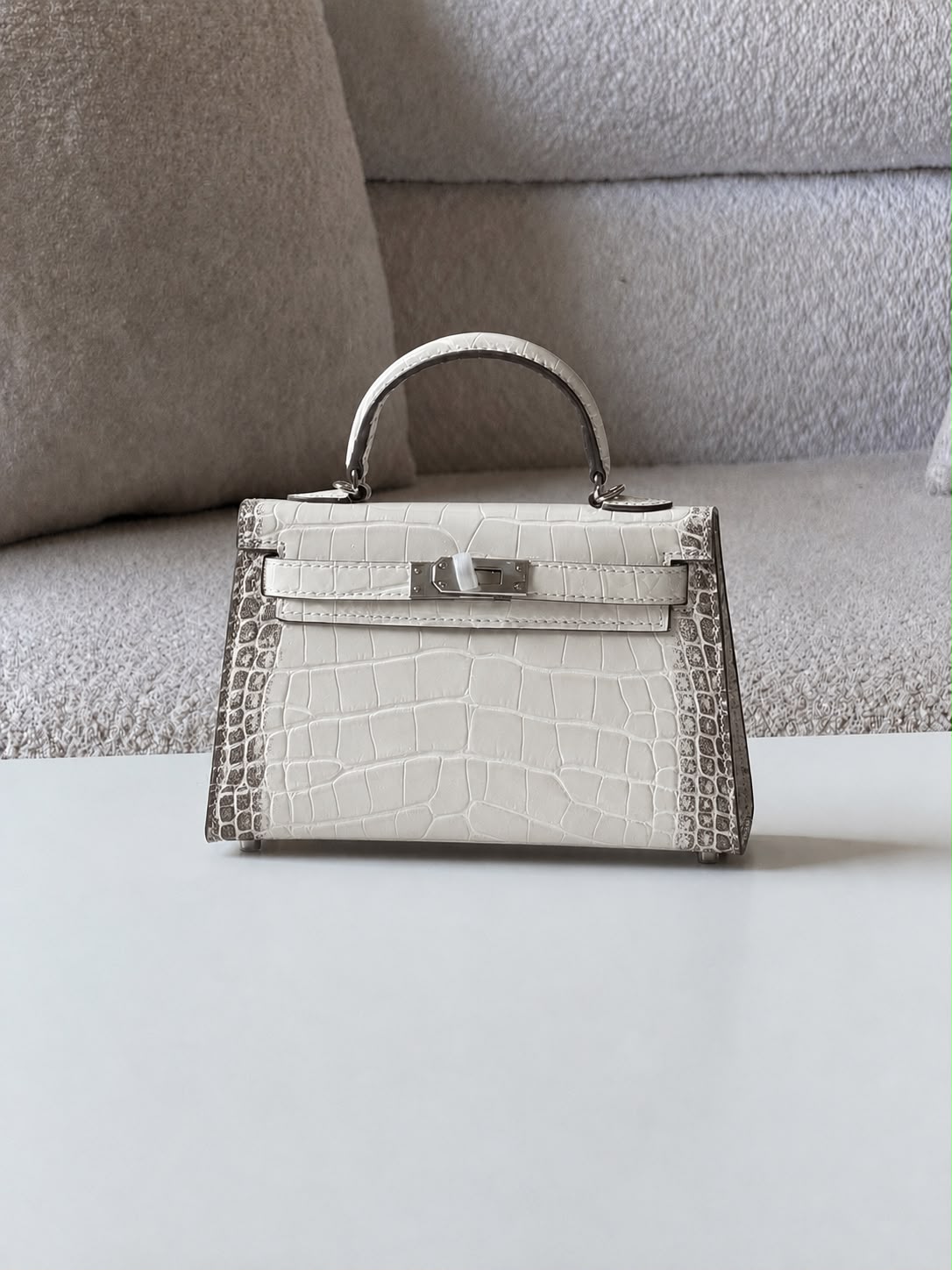 Mini Croc Top Handle Bag