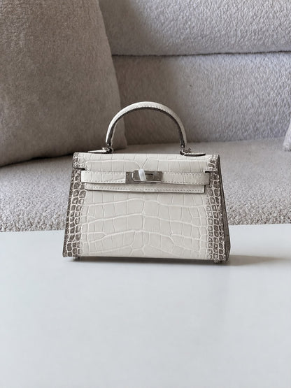 Mini Croc Top Handle Bag