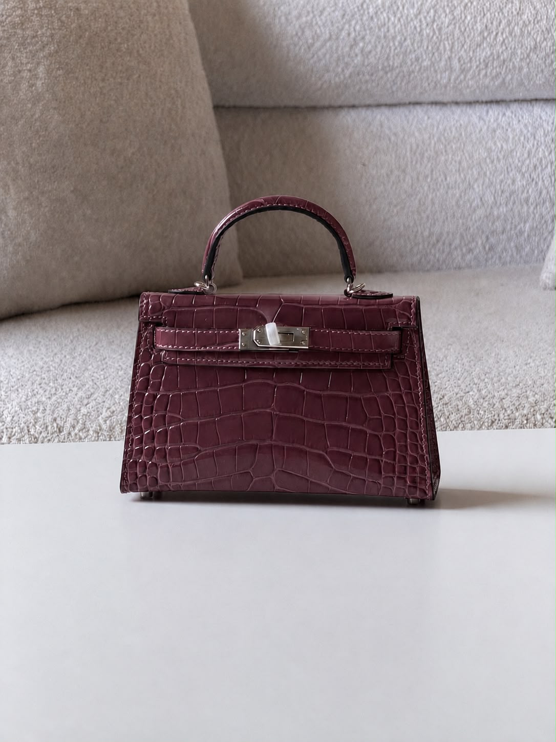 Mini Croc Top Handle Bag