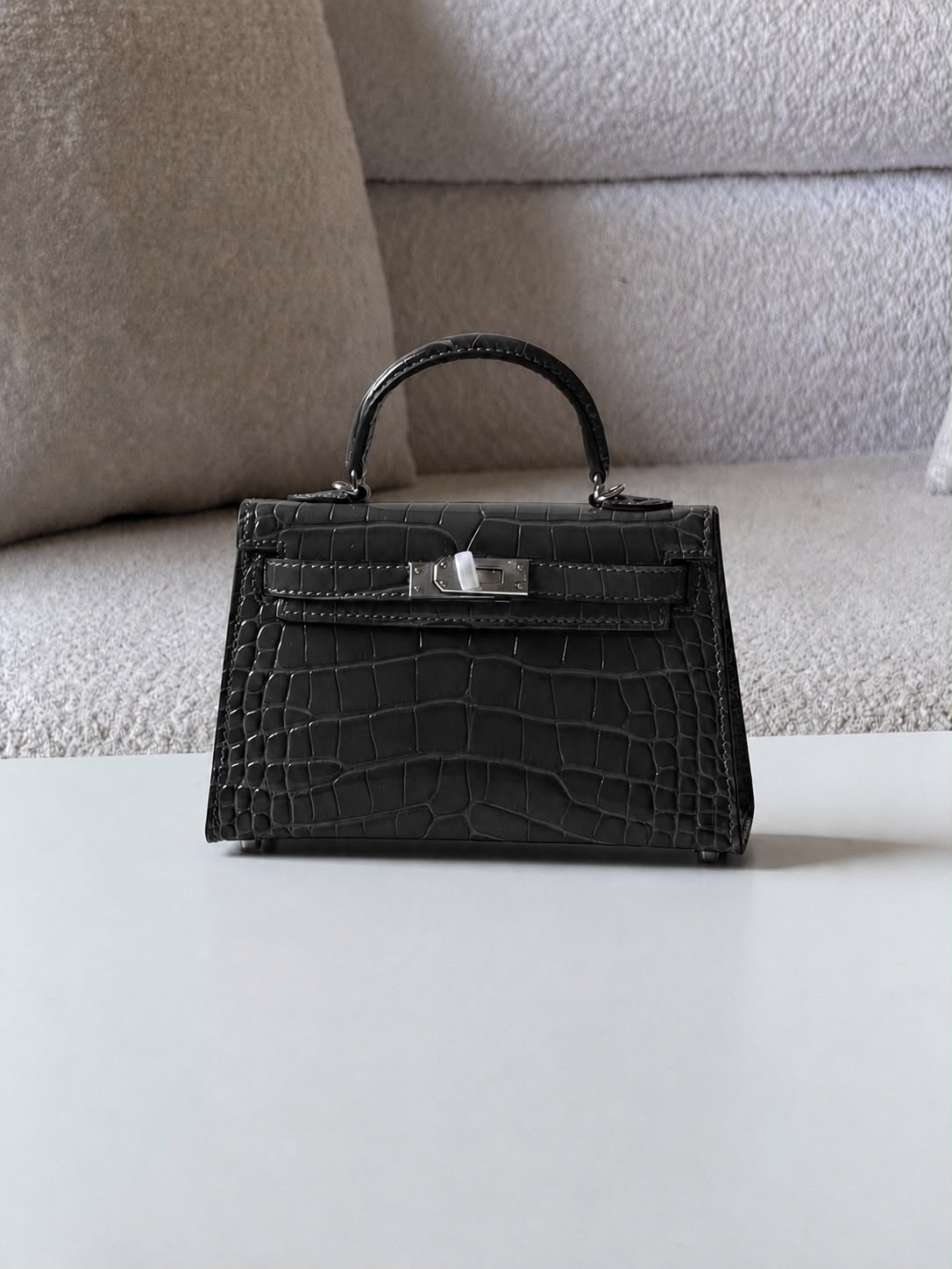 Mini Croc Top Handle Bag