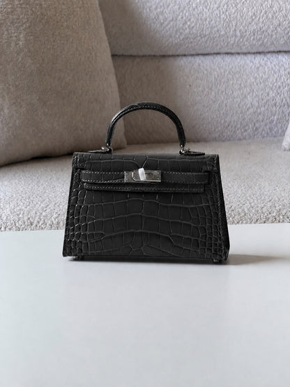 Mini Croc Top Handle Bag