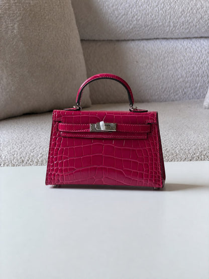 Mini Croc Top Handle Bag