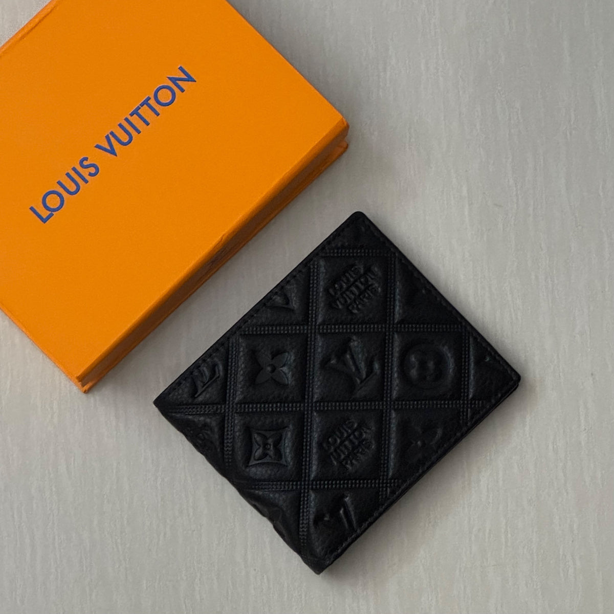 Grid Embossed Bifold Wallet