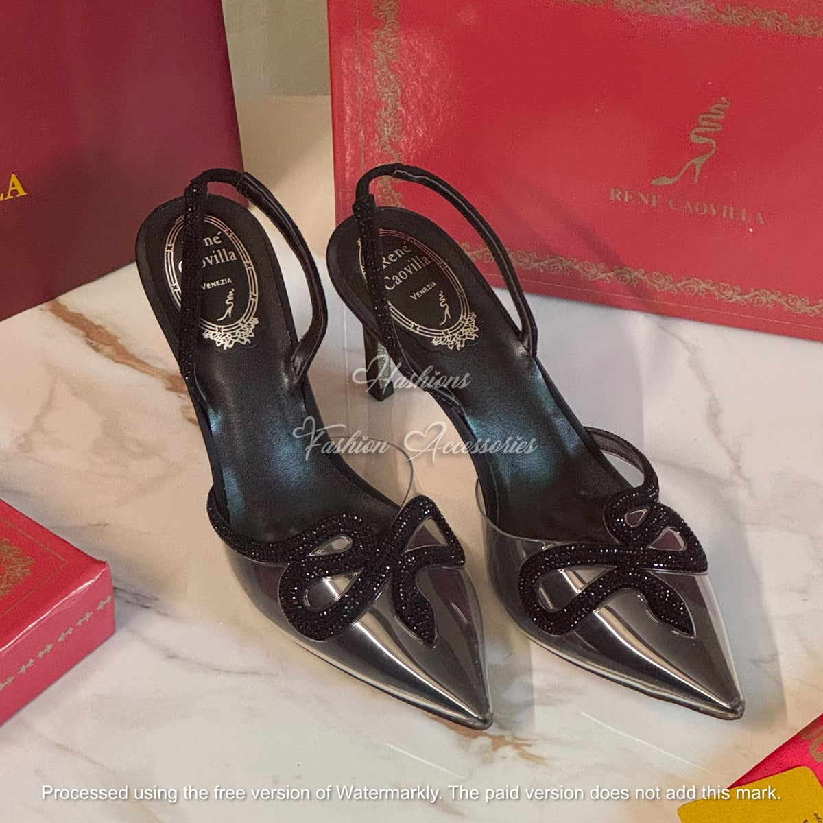 Crystal Bow Heels