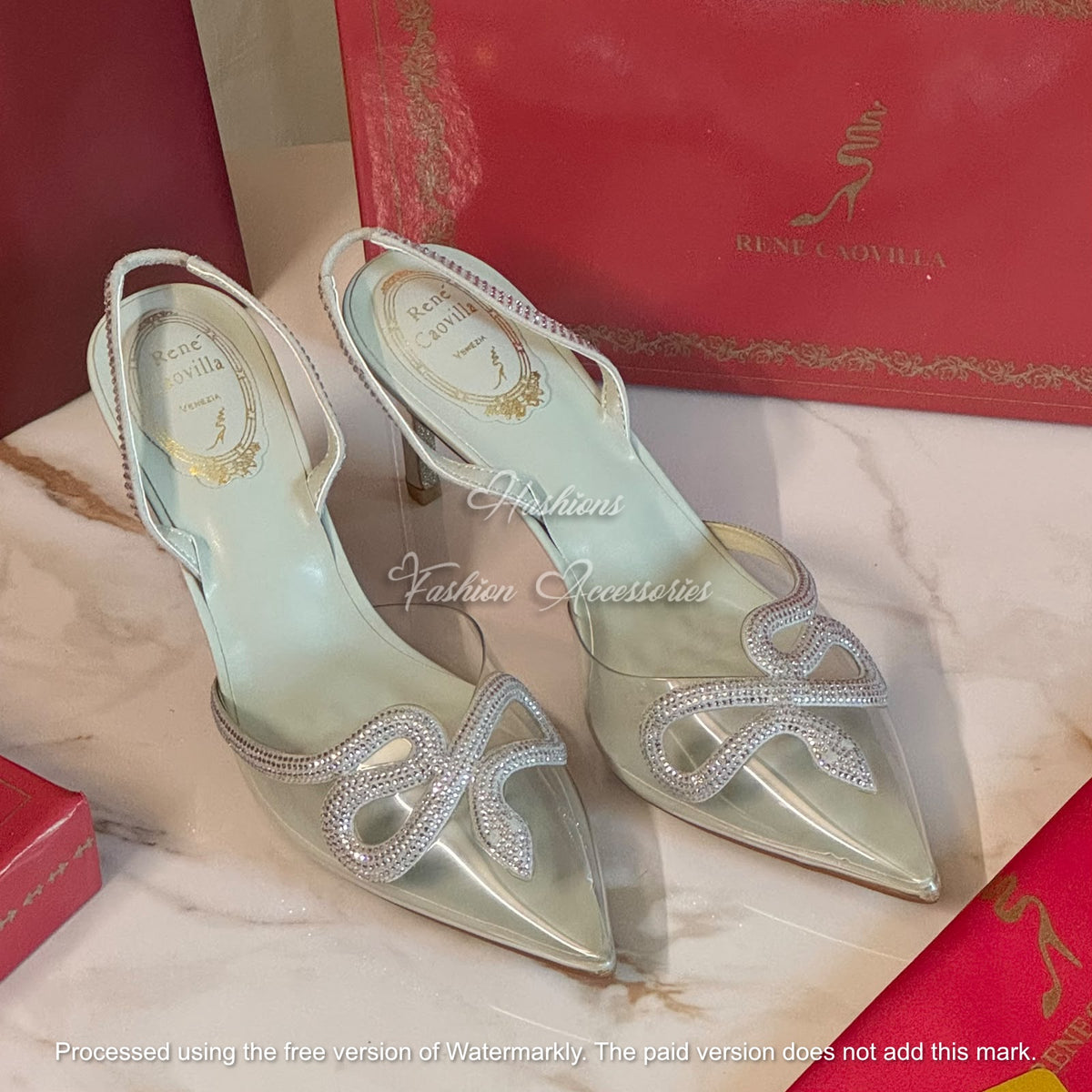 Crystal Bow Heels